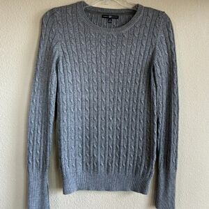 Gap size small grey / gray cable knit angora sweater